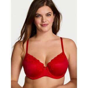 Victoria's Secret Body by Victoria Perfect Coverage Bra in Red Lace, 40C (C2)
